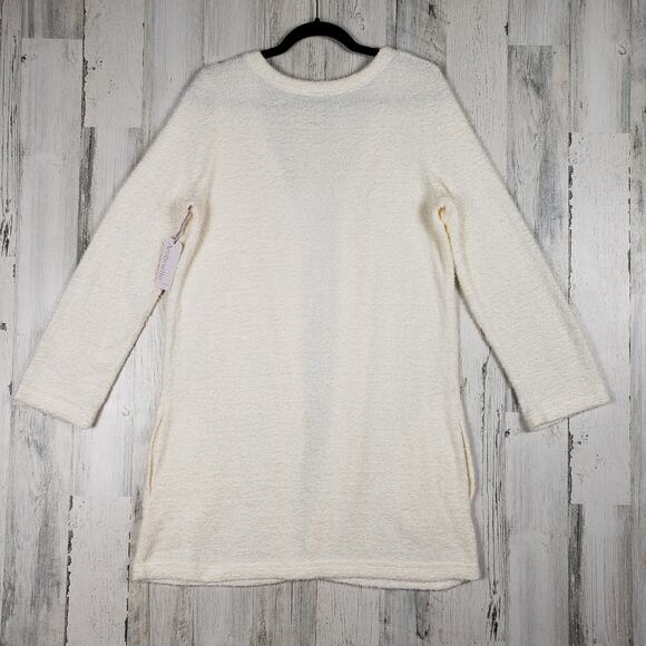 NWT Ambrielle Pristine Ivory Super Soft Open Front House Coat Women's Size Small - Picture 10 of 12